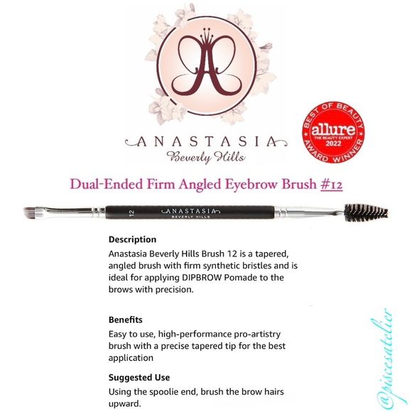 Anastasia Beverly Hills Dual-Ended Firm Angled Eyebrow Brush #12 - Picture 2 of 13